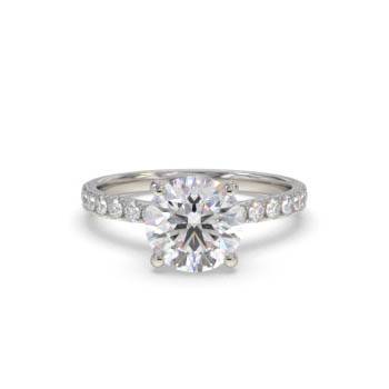 Round Diamond Shoulder Set Diamond Engagement Ring