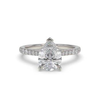 Pear Diamond Shoulder Set Ring