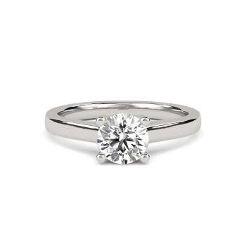 Unique Crossover Round Diamond Engagement Ring