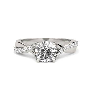 Round Shoulder Set Diamond Engagement Ring