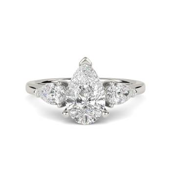 Elegant Pear Diamond Trilogy Ring