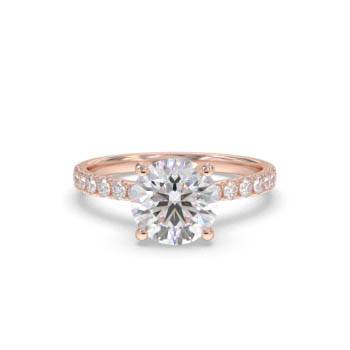 Round Diamond Shoulder Set Diamond Engagement Ring