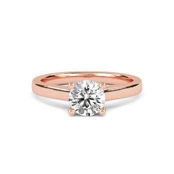 Unique Crossover Round Diamond Engagement Ring