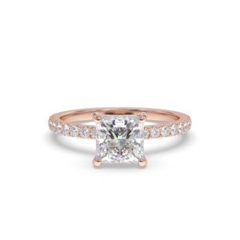Princess Diamond Shoulder Set Ring