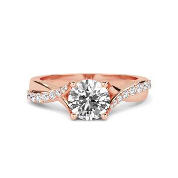 Round Shoulder Set Diamond Engagement Ring