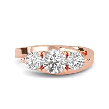 Modern Round Diamond Trilogy Ring