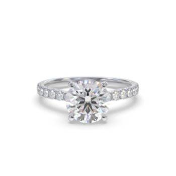 Round Diamond Shoulder Set Diamond Engagement Ring