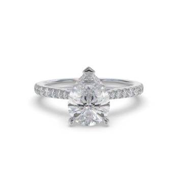 Pear Diamond Shoulder Set Ring