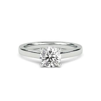 Unique Crossover Round Diamond Engagement Ring
