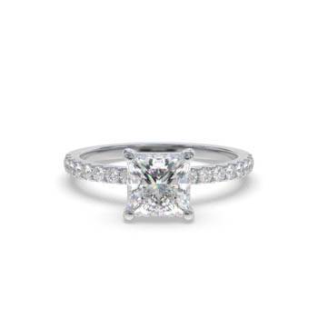 Princess Diamond Shoulder Set Ring