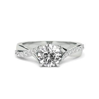 Round Shoulder Set Diamond Engagement Ring