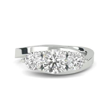 Modern Round Diamond Trilogy Ring