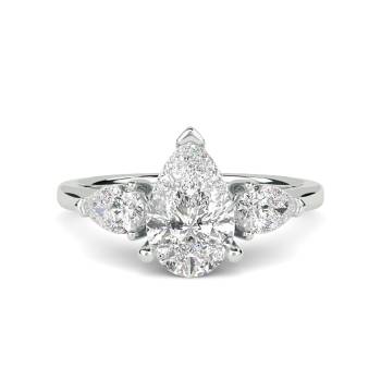 Elegant Pear Diamond Trilogy Ring