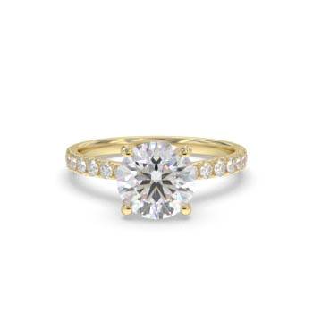 Round Diamond Shoulder Set Diamond Engagement Ring