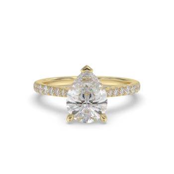 Pear Diamond Shoulder Set Ring
