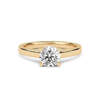 Unique Crossover Round Diamond Engagement Ring