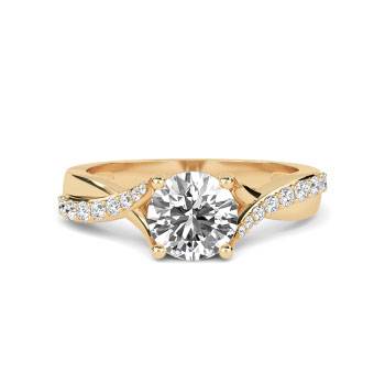 Round Shoulder Set Diamond Engagement Ring
