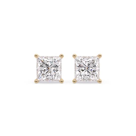 Traditional Princess Diamond Stud Earrings